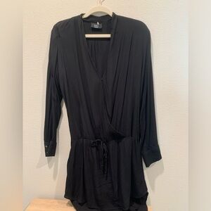 Vici Black Long Sleeve Wrap Romper